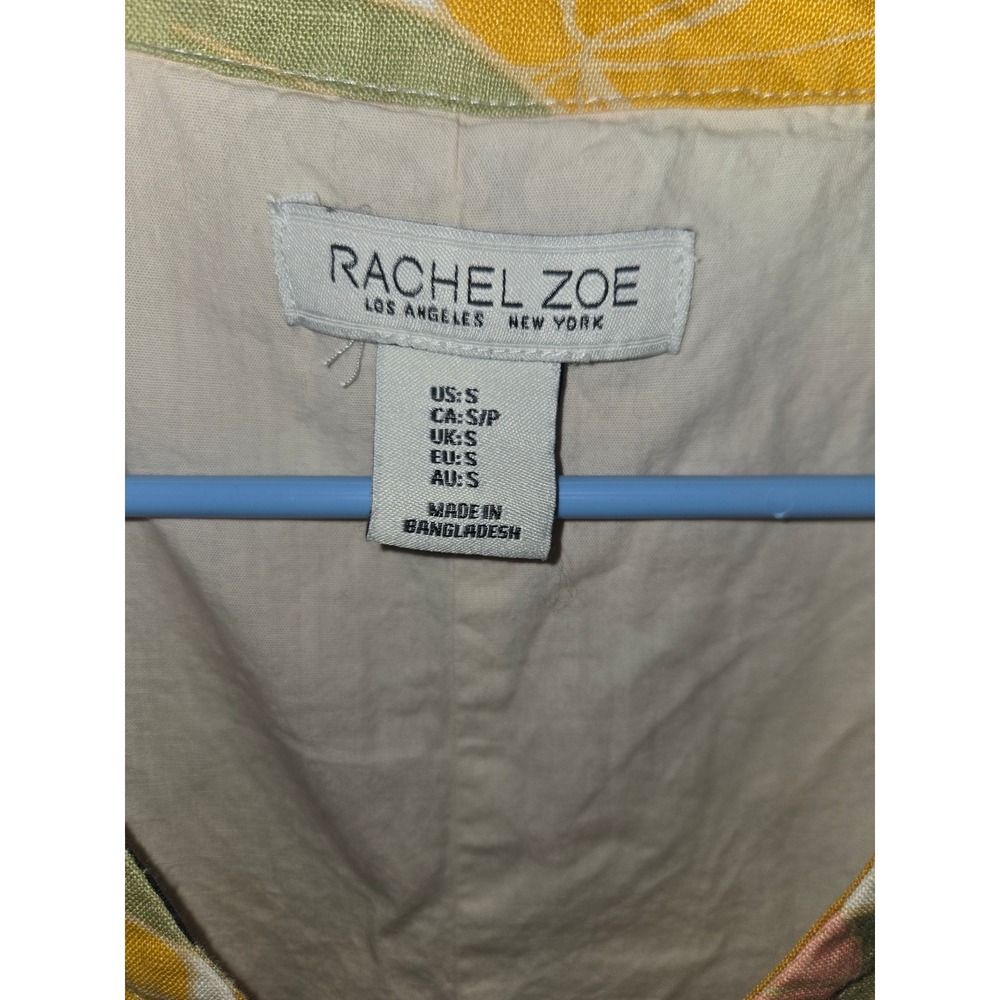 Rachel Zoe Womens Small Floral Linen V-Neck Sleeveless Shift Dress 100% linnen‎ - Picture 4 of 5